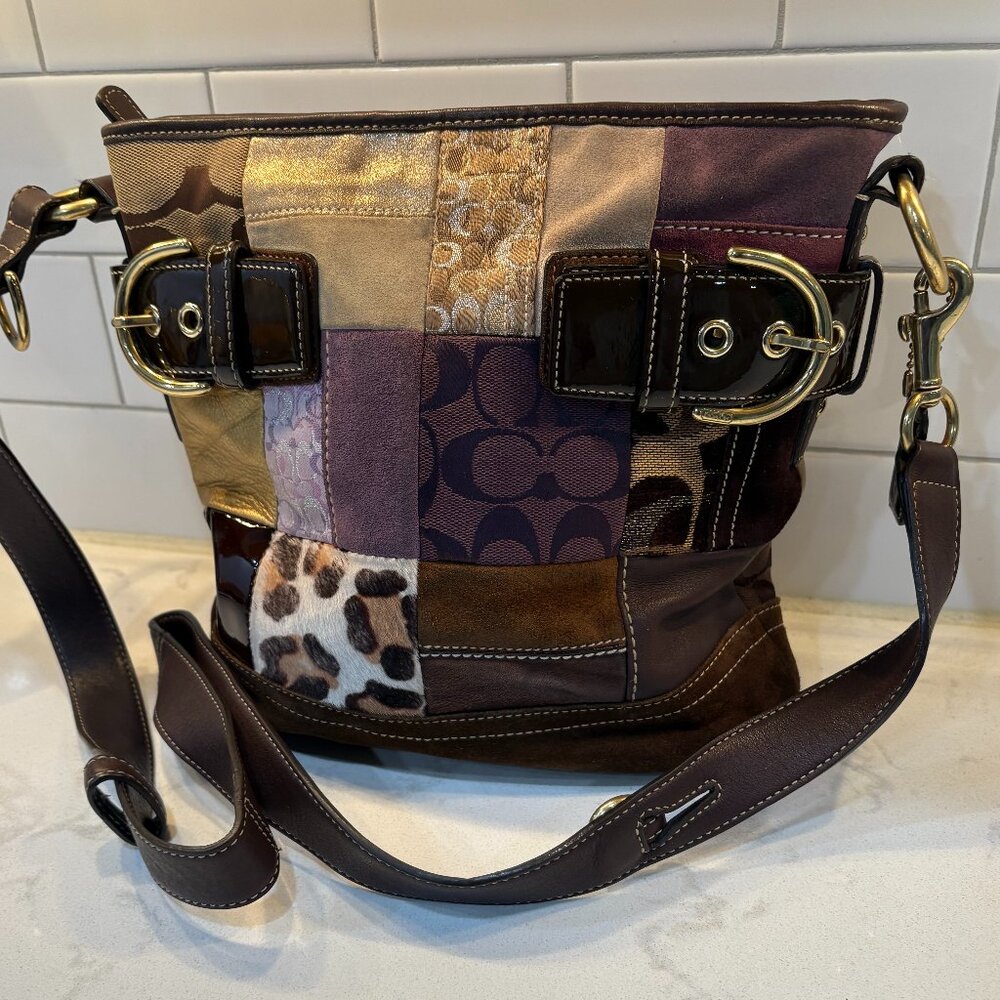 Vintage COACH Limited Edition Holiday Patchwork Crossbody Bag